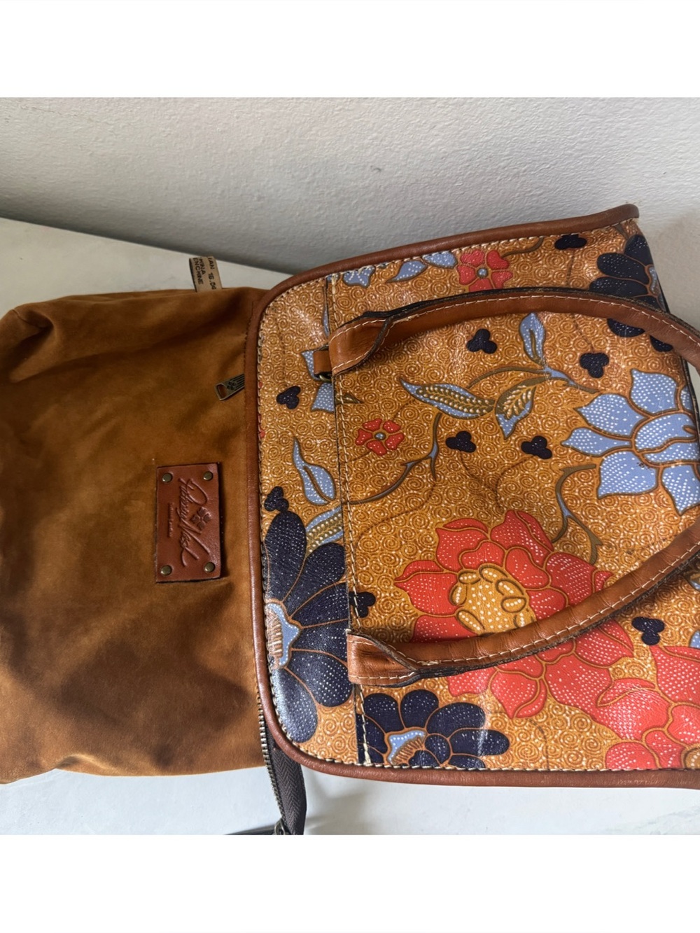 Patricia Nash Floral Satchel Handbag Brown
Trim Top Handle - Picture 11 of 14